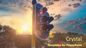 Presentation with traffic light - Beautiful slides featuring traffic-light-with-red-light backdrop and a tawny brown colored foreground
