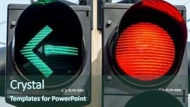  Presentation with green traffic light - Cool new presentation theme with traffic light with retoem light backdrop and a ocean colored foreground