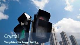  Presentation with traffic light - Slide deck featuring traffic light with the blu background and a ocean colored foreground