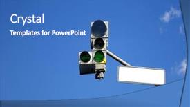  Presentation with traffic light - PPT theme enhanced with traffic light background and a teal colored foreground