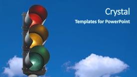  Presentation with blue lights - Slide deck with traffic lights - all three lights background and a ocean colored foreground