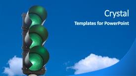  Presentation with traffic light - Colorful presentation theme enhanced with traffic lights - all three lights backdrop and a dark gray colored foreground