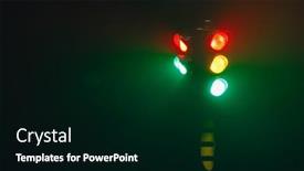  Presentation with fog - Presentation design consisting of traffic-lights-at-night background and a black colored foreground
