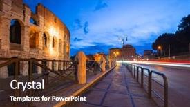  Presentation with rome italy - Colorful PPT theme enhanced with traffic lights at the colosseum backdrop and a tawny brown colored foreground