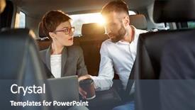  Presentation with work the word in your life - PPT theme having traffic management - businessman and businesswoman using laptop background and a ocean colored foreground