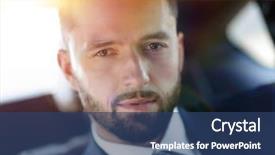  Presentation with traffic - Beautiful PPT theme featuring traffic management - close-up of a successful businessman backdrop and a  colored foreground