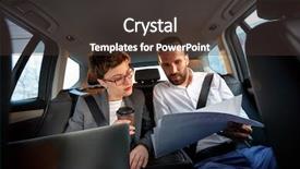  Presentation with car seat - Cool new PPT theme with traffic management - successful young business couple working backdrop and a tawny brown colored foreground