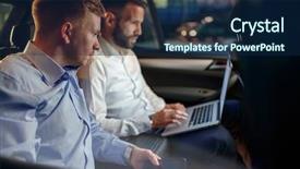  Presentation with car seat - PPT theme consisting of traffic management - tired businesspeople work on late background and a navy blue colored foreground