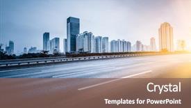  Presentation with traffic - PPT theme with traffic of city background and a violet colored foreground