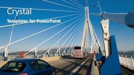  Presentation with traffic - PPT theme enhanced with traffic-on-a-greek-bridge background and a teal colored foreground