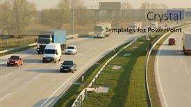  Presentation with traffic light - Presentation theme having traffic-on-a-highway background and a coral colored foreground