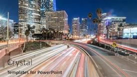  Presentation with freeway - Theme enhanced with traffic-on-freeway-through-modern background and a coral colored foreground