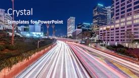  Presentation with freeway - Slide deck consisting of traffic-on-freeway-through-modern background and a navy blue colored foreground