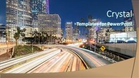  Presentation with freeway - PPT layouts enhanced with traffic-on-freeway-through-modern background and a ocean colored foreground