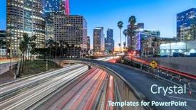  Presentation with freeway - Amazing PPT layouts having traffic-on-freeway-through-modern backdrop and a ocean colored foreground