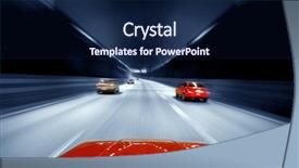  Presentation with freeway - Cool new presentation theme with traffic on freeway backdrop and a navy blue colored foreground