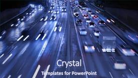  Presentation with freeway - Amazing slide deck having traffic on freeway backdrop and a ocean colored foreground