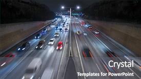  Presentation with freeway - Cool new PPT theme with traffic on freeway backdrop and a gray colored foreground