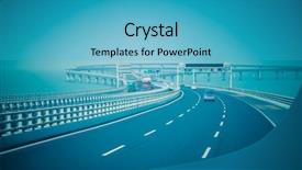  Presentation with qingdao - Presentation theme with traffic on haiwan bridge qingdao background and a teal colored foreground