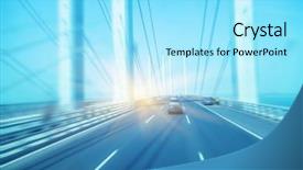  Presentation with qingdao - Cool new presentation theme with traffic on haiwan bridge qingdao backdrop and a arctic colored foreground