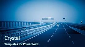  Presentation with qingdao - PPT layouts having traffic on haiwan bridge qingdao background and a ocean colored foreground