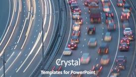  Presentation with traffic - Slides enhanced with traffic on highway with motion background and a  colored foreground