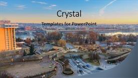  Presentation with winter river - Slides enhanced with traffic on key bridge background and a light blue colored foreground