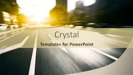  Presentation with traffic road - Beautiful PPT theme featuring traffic-on-road-in-midtown backdrop and a blonde colored foreground