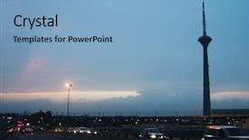  Presentation with traffic road - Presentation design with pitampura tv tower delhi background and a light blue colored foreground