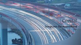  Presentation with cars - Amazing slides having traffic-on-the-bridge backdrop and a teal colored foreground