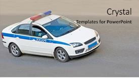  Presentation with car - Colorful PPT layouts enhanced with police cars - cop car backdrop and a light gray colored foreground