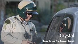  Presentation with aged - Presentation theme consisting of clipboard standing by car background and a dark gray colored foreground