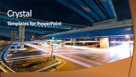  Presentation with rail - Slides having traffic rail under highway background and a navy blue colored foreground