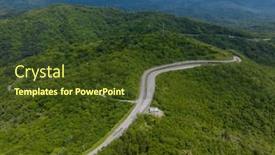  Presentation with traffic road - Slides having traffic-road-cross-the-mountain background and a tawny brown colored foreground