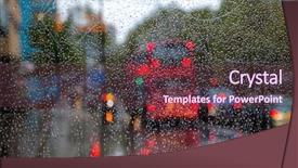  Presentation with bus stop - Beautiful PPT layouts featuring traffic scene with doubledecker bus backdrop and a tawny brown colored foreground