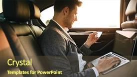  Presentation with credit cooperative - Theme with traffic services - attractive businessman using plastic credit background and a tawny brown colored foreground