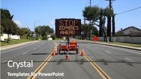  Presentation with traffic - Cool new PPT theme with traffic sign electronic traffic sign backdrop and a gray colored foreground