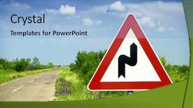  Presentation with traffic - Beautiful PPT theme featuring traffic sign in a sequence backdrop and a light blue colored foreground