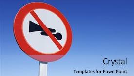  Presentation with traffic - Slide set having traffic sign indicating the prohibition background and a light blue colored foreground