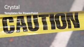 Presentation with caution - Cool new presentation theme with traffic sign series caution tape backdrop and a gray colored foreground