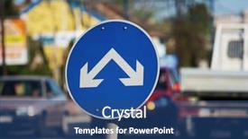  Presentation with arrows - Audience pleasing presentation theme consisting of oportunity - traffic sign showing two arrows backdrop and a ocean colored foreground