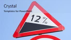  Presentation with traffic - Slides featuring traffic sign shows steep slope background and a light blue colored foreground