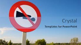  Presentation with traffic - Audience pleasing presentation theme consisting of traffic-sign-that-prohibits-honking backdrop and a light blue colored foreground