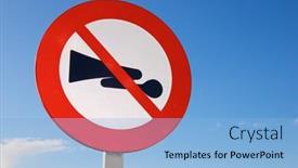  Presentation with traffic and air pollution - Presentation theme enhanced with traffic-sign-that-prohibits-honking background and a light blue colored foreground