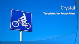  Presentation with traffic signal - PPT layouts having traffic signal - bike lane symbol background and a gray colored foreground