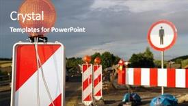  Presentation with access - Slides consisting of traffic signal - road works marked with red background and a gray colored foreground