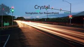  Presentation with traffic signal - Cool new slides with traffic signal - time laps aka bulb exposure backdrop and a light blue colored foreground