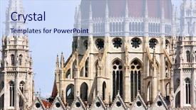  Presentation with sick building - Cool new slide deck with traffic signht - budapest the building backdrop and a sky blue colored foreground