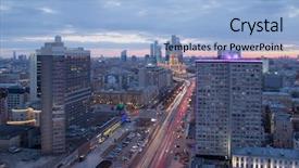  Presentation with cartoon cars movie - Colorful slides enhanced with traffic signht - new arbat street highway backdrop and a light blue colored foreground