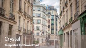  Presentation with paris - PPT theme having traffic signht - street in paris background and a gray colored foreground